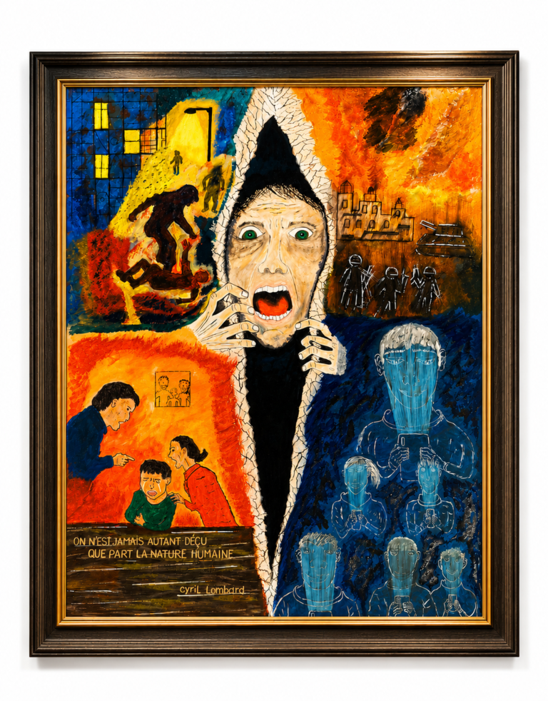 Le Monde actuel — œuvre de Cyril Lombard — 75 × 55 cm