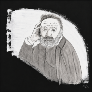 Hugo — œuvre de Cyril Lombard — 40 × 40 cm
