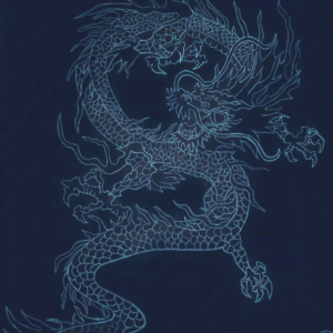 Dragon vert — œuvre de Cyril Lombard — 40 × 40 cm